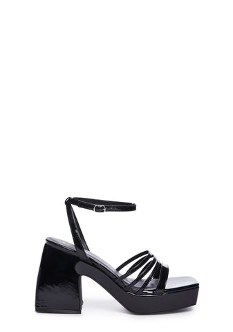 Chic Confidence Block Heels - Black