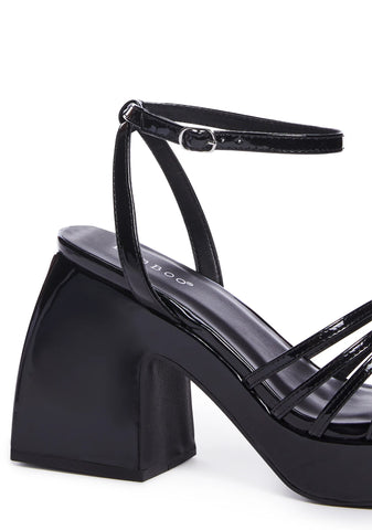Chic Confidence Block Heels - Black