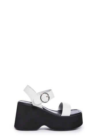 Take A Stroll Platform Sandals - White