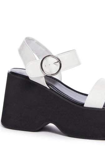 Take A Stroll Platform Sandals - White