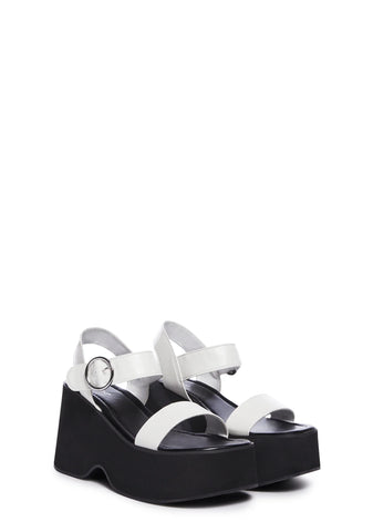 Take A Stroll Platform Sandals - White