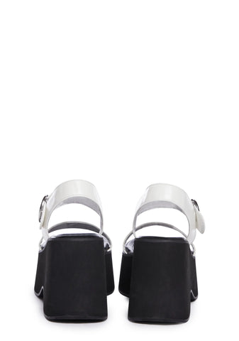 Take A Stroll Platform Sandals - White