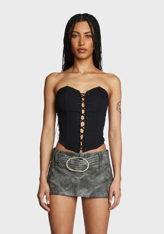 Inevitable Heart Corset Top - Black