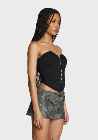Inevitable Heart Corset Top - Black