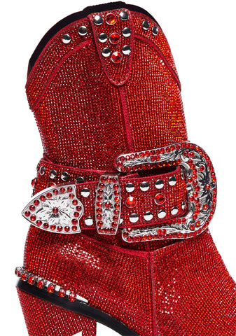Sheriff Shine Cowboy Boots - Red