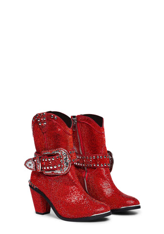 Sheriff Shine Cowboy Boots - Red