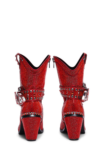 Sheriff Shine Cowboy Boots - Red