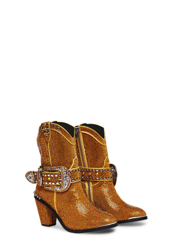 Sheriff Shine Cowboy Boots - Orange