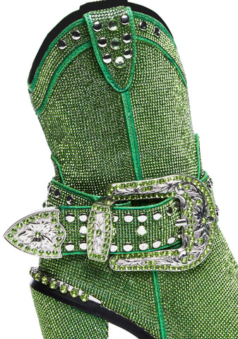 Sheriff Shine Cowboy Boots - Lime