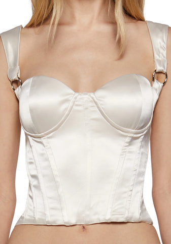 Hard To Handle Bustier Top - Ivory