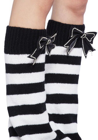 Wonderland Whirl Leg Warmers-Black