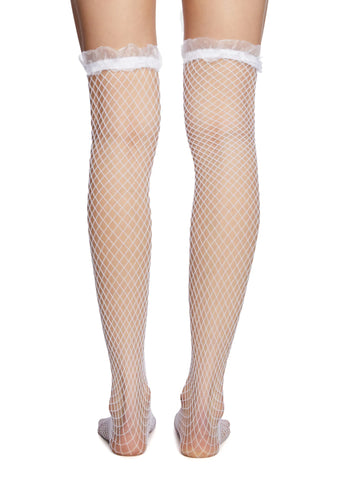 Favorable Marks Knee High Socks - White