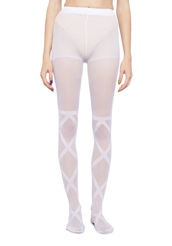Eternal Bliss Sheer Tights- White