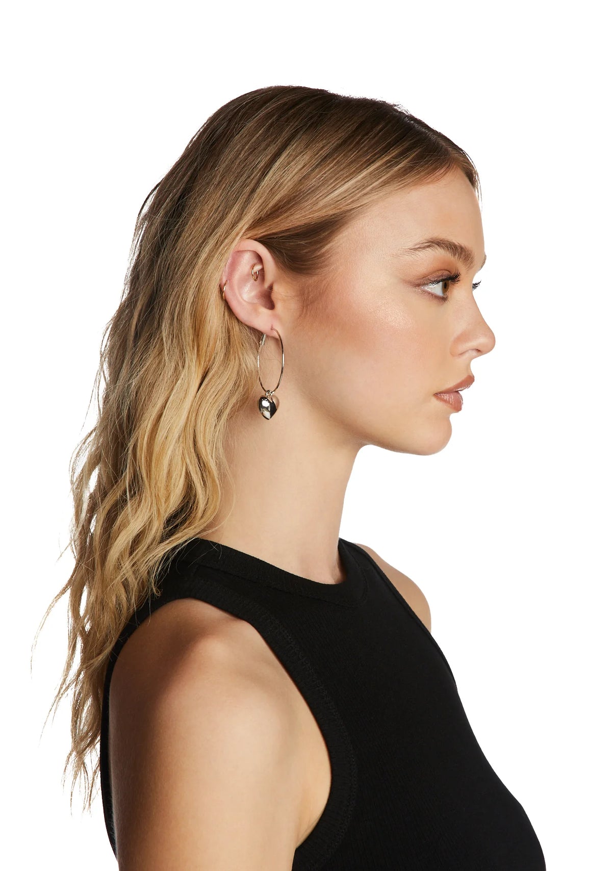 Have A Heart Hoop Earrings - Silver