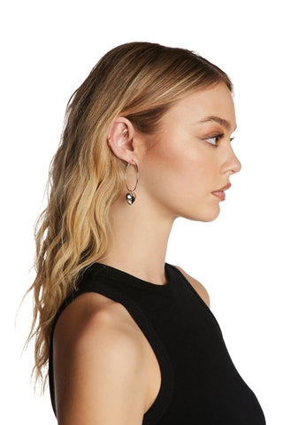 Have A Heart Hoop Earrings - Silver