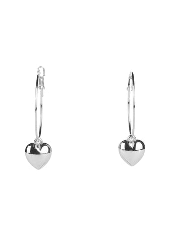 Have A Heart Hoop Earrings - Silver