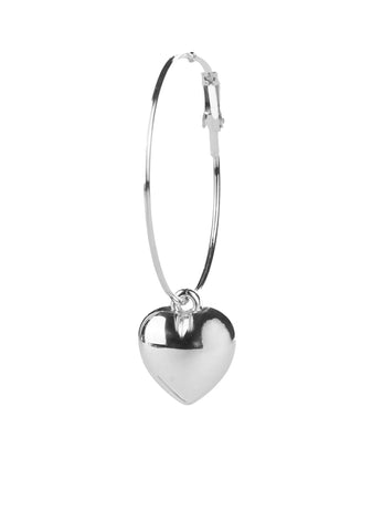 Have A Heart Hoop Earrings - Silver