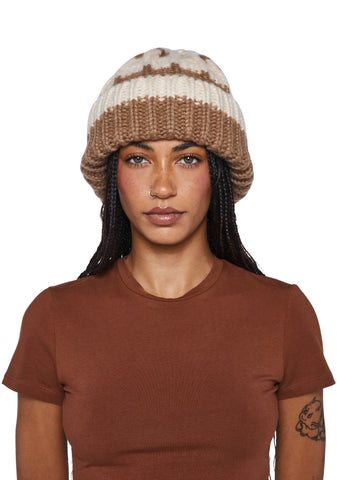 Warm Baby Knit Beanie - Brown