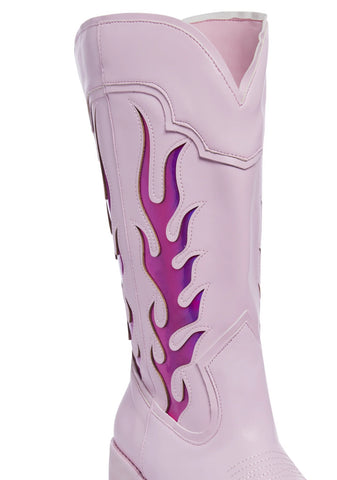 Bad B Flame Cowboy Boots - Pink