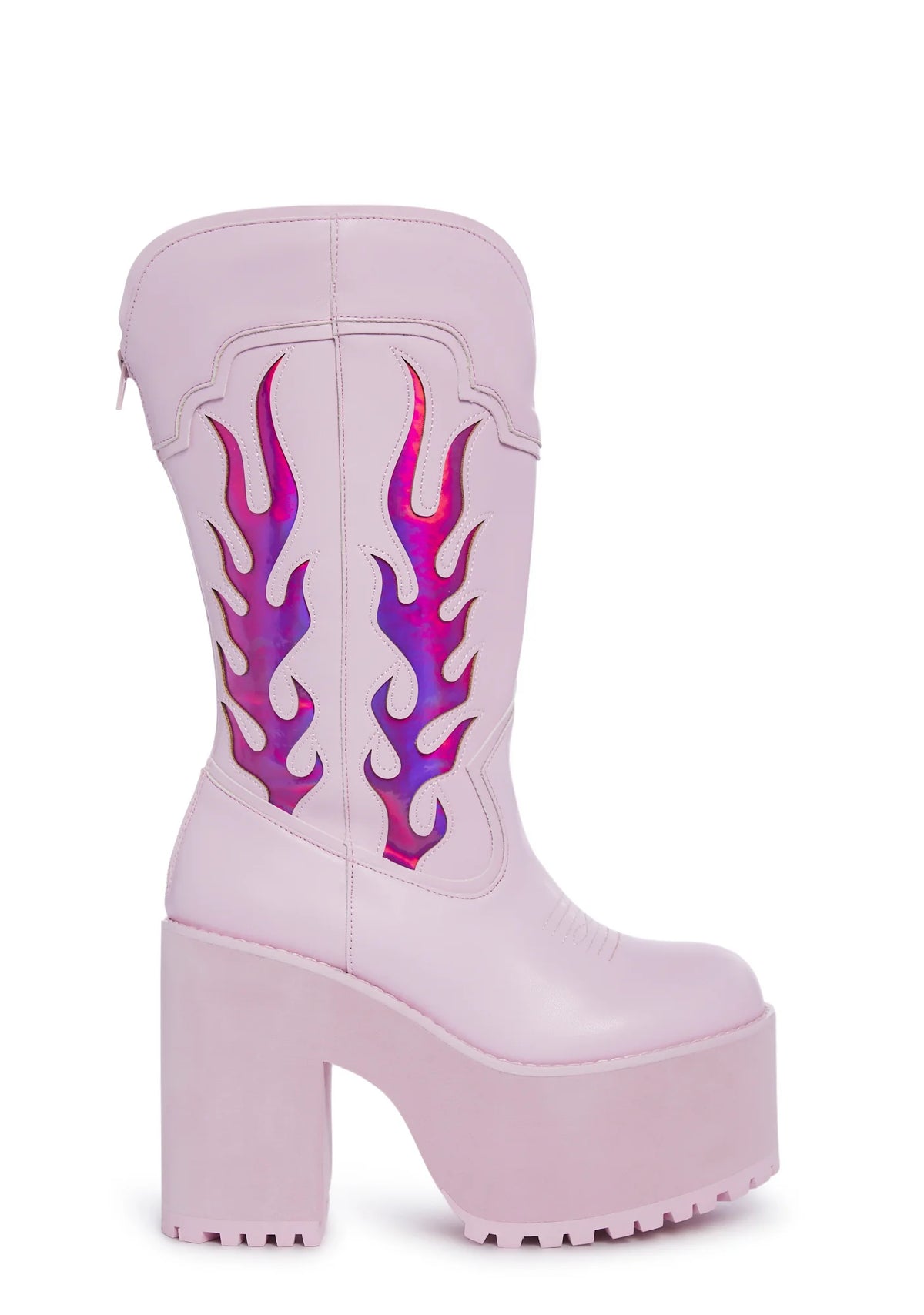 Bad B Flame Cowboy Boots - Pink