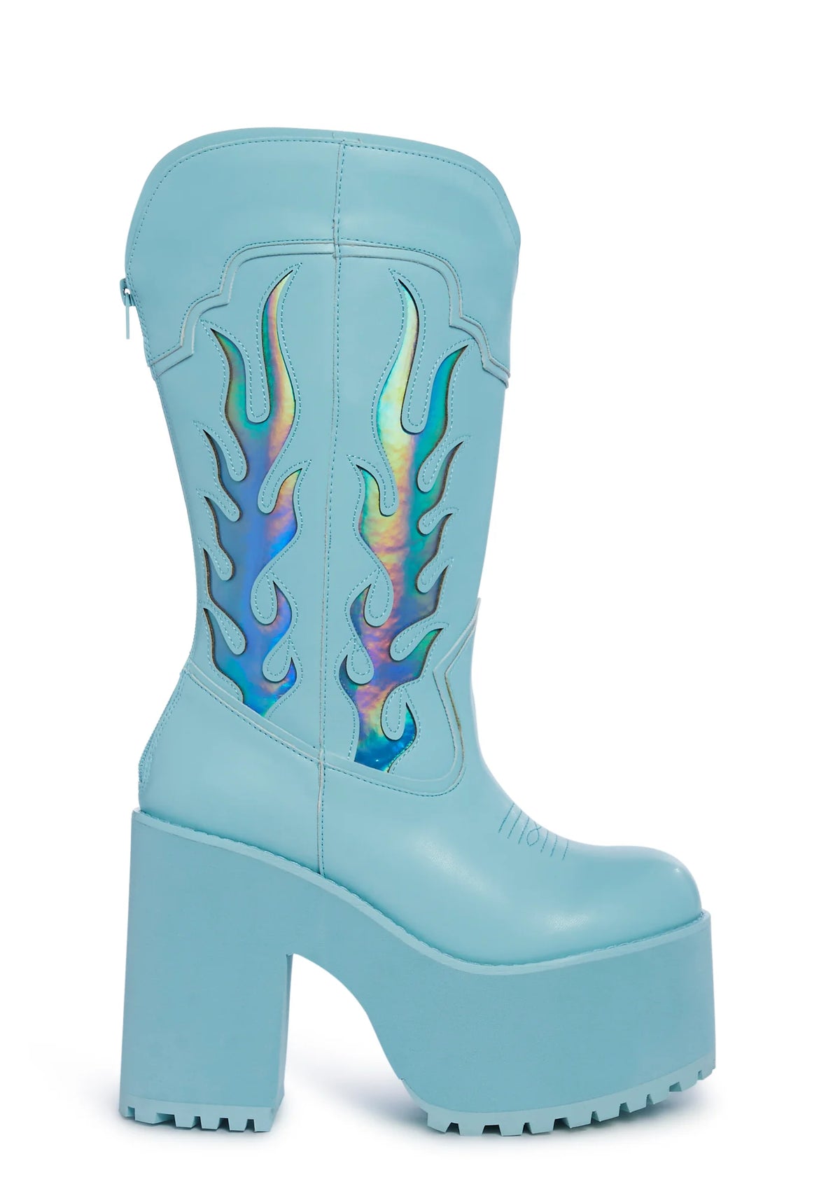 Bad B Flame Cowboy Boots - Blue