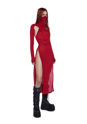 Modulation Sheer High Slit Maxi Dress