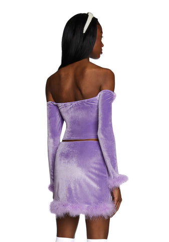 Filthy Femme Velvet Crop Top - Purple