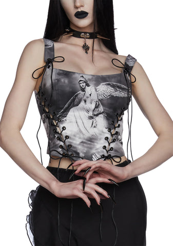 Revenant Faces Bustier Top