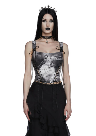 Revenant Faces Bustier Top