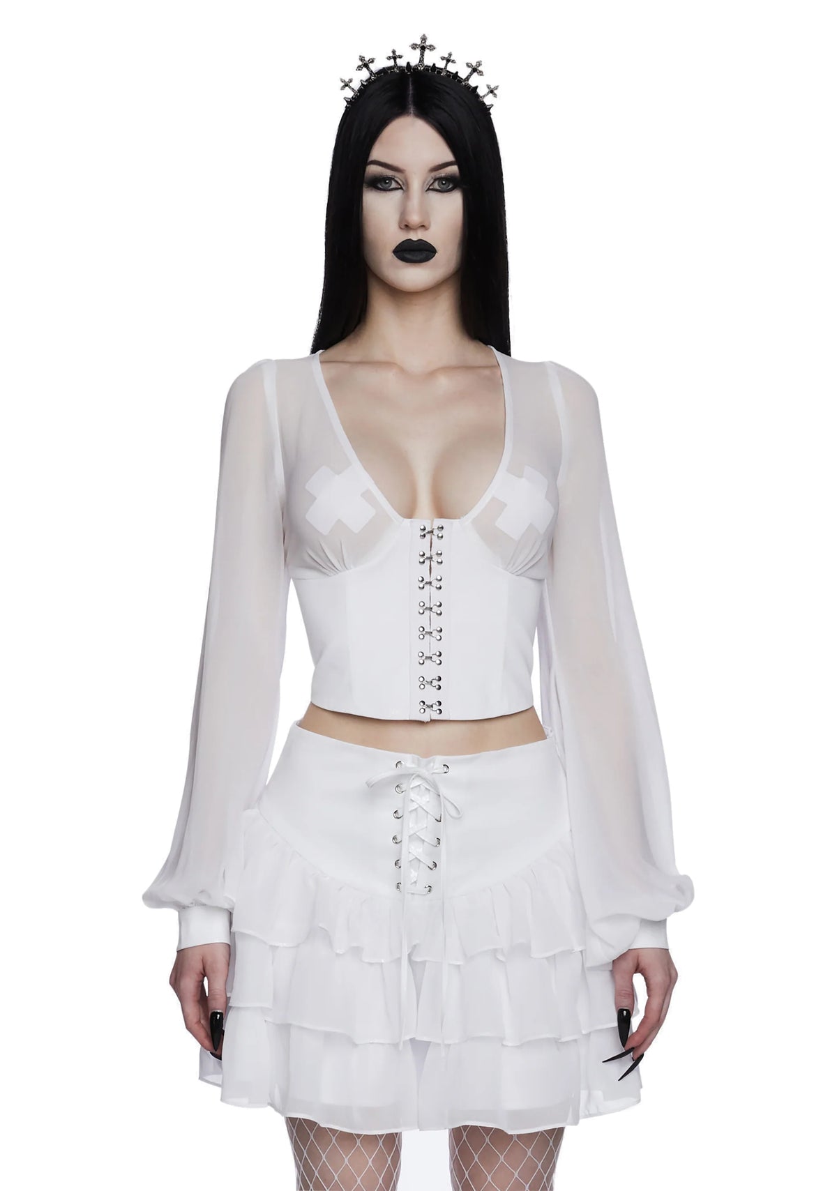 Pleasing Terrors Chiffon Blouse - White