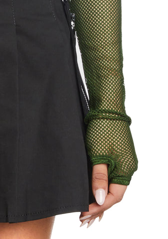 See Thru Me Fishnet Top - Olive