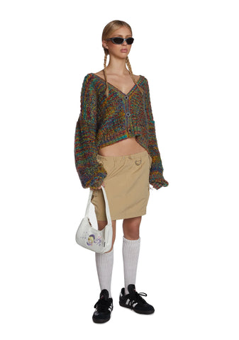 Camel Check My Status Cargo Skirt