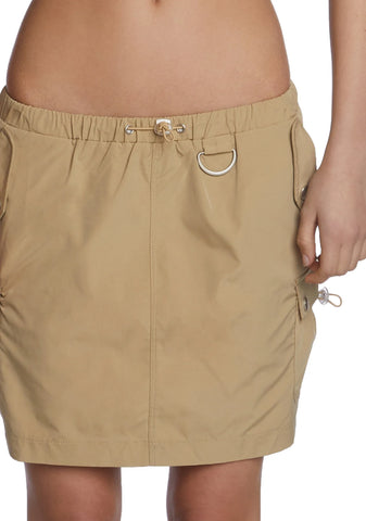 Camel Check My Status Cargo Skirt