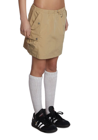 Camel Check My Status Cargo Skirt