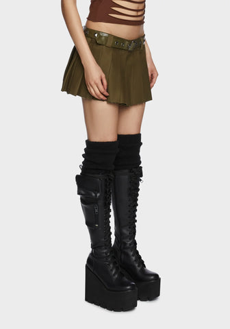 The Potential Micro Mini Skirt - Olive