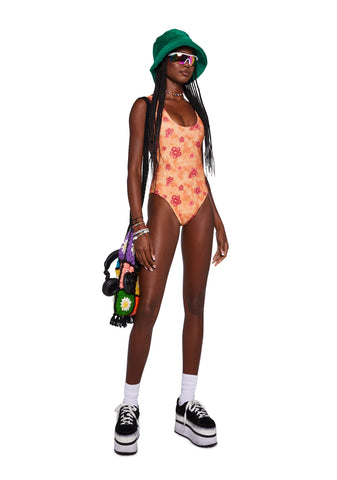 Square Neck 90s One-Piece Swimsuit