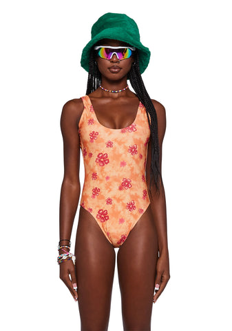 Square Neck 90s One-Piece Swimsuit