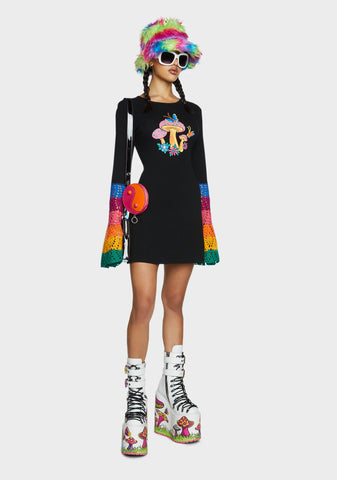 Messing With Magic Bell Sleeve Dress