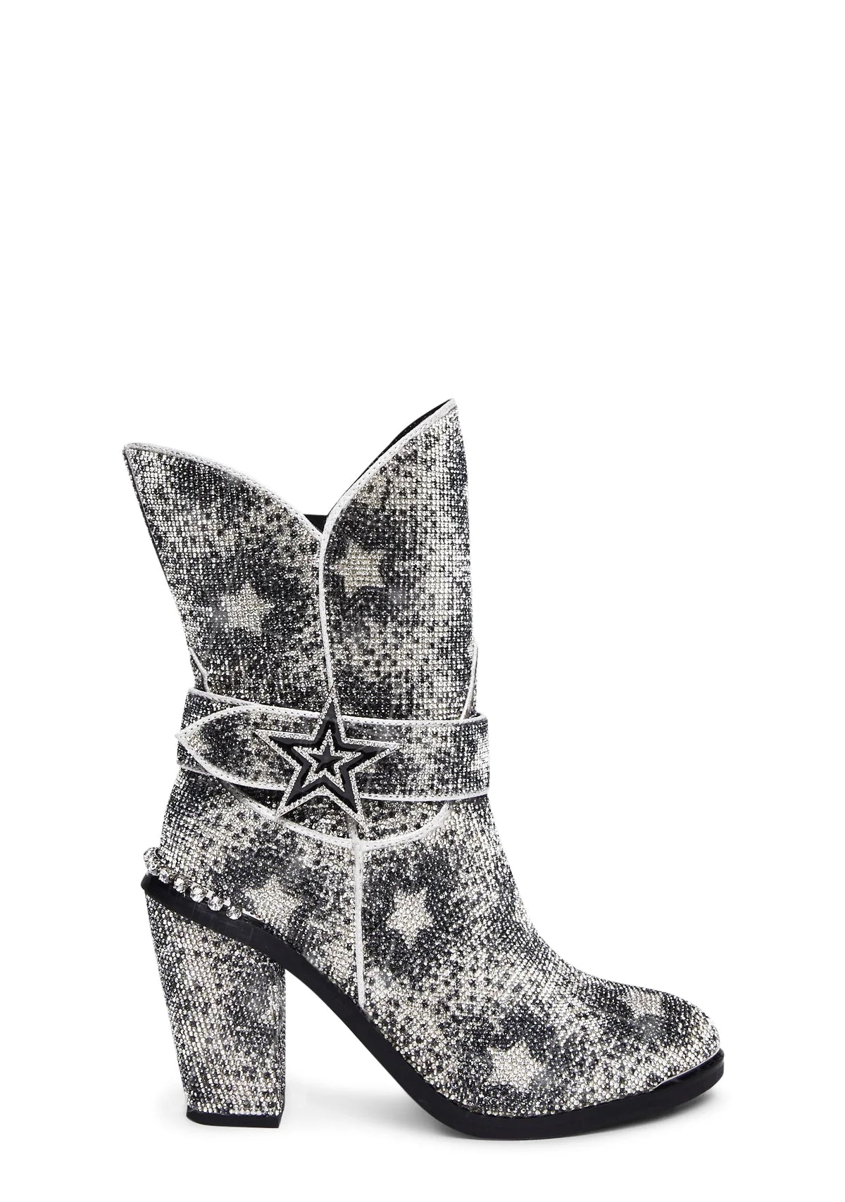 Starry Sheriff Shine Cowboy Boots - Silver