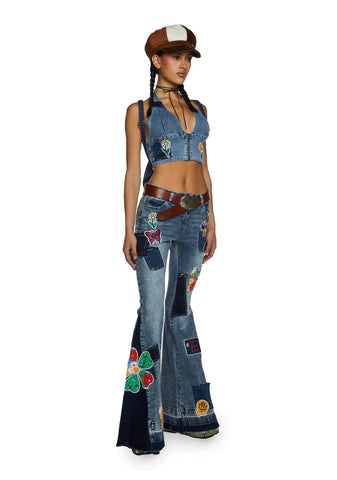 Lift Your Spirit Patchwork Flares