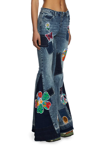 Lift Your Spirit Patchwork Flares