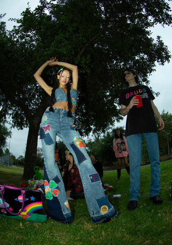 Lift Your Spirit Patchwork Flares