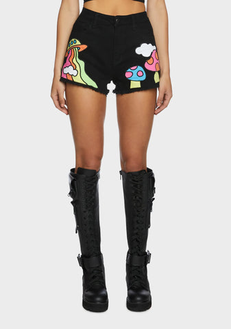 Cosmic Scene Applique Shorts