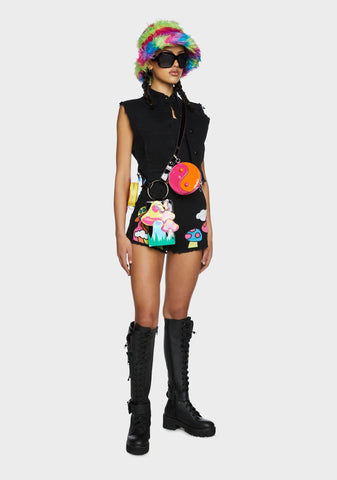 Cosmic Scene Applique Shorts