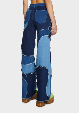 Retro Station Patchwork Pants