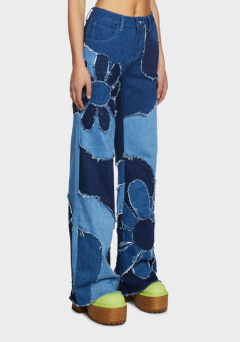 Retro Station Patchwork Pants