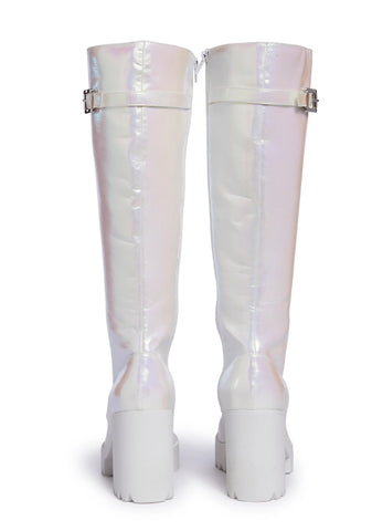 White Fairy Lace-Up High Boots