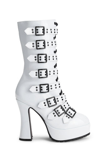 557-Melinoe Heeled Boots - White