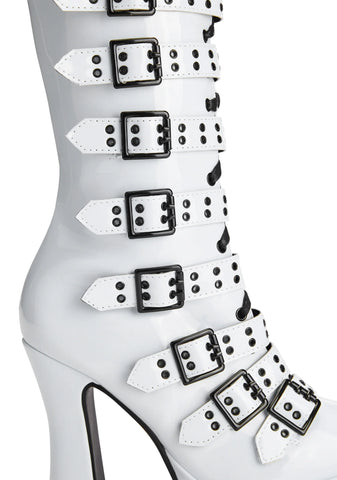557-Melinoe Heeled Boots - White