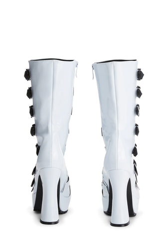 557-Melinoe Heeled Boots - White